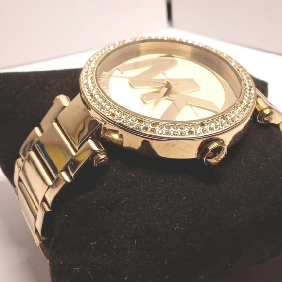 Michael Kors womens MK Signature w Bezel Crystal Quartz Watch. - Picture 4 of 6